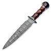 WARIVO KNIFE Handmade Damascus Steel Dagger Knife, 13 Inches Hunting knife Perfect Grip with Wood Handle, EDC Fixed Blade Knife With Leather Sheath for Camping, Tactical, Survival