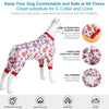 LovinPet Dog Clothes for Medium Dogs Boy - Anti Licking & Anxiety Calming Dog Clothes, Comfy Lightweight Stretchy Fabric, Scarlet Ice Crystals Print, Pitbull Costume for Parties, Red M