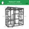 Wooden Window Catio Outdoor Cat Enclosure, Large Feral Cat Shelter for Mulitiple Cats, Walk in Cage with 6 Platforms, Outside Cats Patio Enclosure Weatherproof Roof Gray