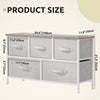 GOOBED 5 Drawer Dresser - Fabric Storage Tower, Organizer Unit for Living Room, Hallway, Closets - Sturdy Steel Frame, Wooden Top & Easy Pull Fabric Bins
