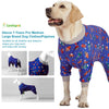 LovinPet Large Dog Pajamas, Navy Rocket and Spaceship Print, Lightweight Stretchy Knit Big Dog Pullover Shirt, Stop Shedding for Dogs, Onesies for Dogs, Pet PJ's Jumpsuit, PJ's for Pitbulls, M