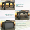 YITAHOME 10X12FT Hard Top Metal Gazebo Patios Double Roof Canopy Aluminum Frame Garden Gazebo Tent Curtains Netting for Patios Backyards Decks Lawns Gray
