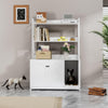 Large Litter Box Enclosure with Shelves, 52'' Hidden Cat Kitty Litter Furniture Corner Cats Bookshelf for Living Room, Bedroom, Cat Box Enclosure Cabinet with Scratch Pad White