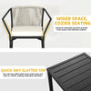 DWVO 3 Pieces Patio Set Wicker Furniture Outdoor Table and Chairs Rattan Chair Conversation Sets with Cushions & Coffee Table for Porch Backyard Poolside Garden, Gray