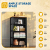 DWVO 4 Drawers Dresser, Small Dresser, Fabric Storage Tower, Chest of Drawers, Organizer Unit for Closets, Living Room, Sturdy Steel Frame, Wooden Top, Easy Pull Handle