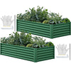 YITAHOME 6x3x1.5 2pcs Large Raised Garden Bed Kit, Galvanized Metal Planter Box with Gloves, Ground Nails, Support Rod, Outdoor Above Ground Planters for Plants Vegetables Flowers, Green