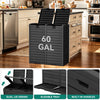 YITAHOME Outdoor Resin-Based Dual Compartment Trash Bins, 62 Gallon Capacity, Easy-to-Clean Hideaway Garbage Cans with Lid and Drip Tray (Black)
