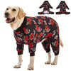 LovinPet Pet Pajamas for Large Dogs - Floral Navy and Coral Print Dog Jammies, Lightweight Stretchy Knit Big Dog Pullover, Large Dog Onesie, Pet PJ's/XXL