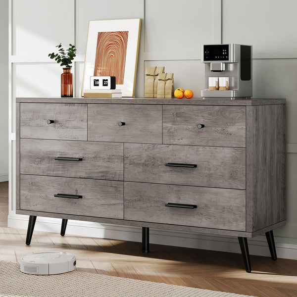 DWVO Grey 7 Drawer Dresser, 47