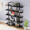 Tribesigns 5-Tier Bookshelf, Vintage Industrial Style Bookcase 72 H x 12 W x 47L Inches, Black