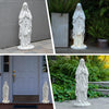 VChymm Virgin Mary Statue 31.49 Inch Religious Garden Statue Solar Mary Statue Outdoor Yard Patio Deck Home Entryway Hallway Sculpture