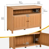 DWVO Poly Lumber Outdoor Sideboard, Patio Bar Table with Storage and Shelves, Weather Resistant Storage Cabinet for Outdoor, Pool and Garden - Brown
