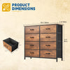 DWVO 8 Drawers Fabric Dresser, Furniture Storage Tower Cabinet, Organizer for Room, Living Room, Hallway, Closet, Sturdy Steel Frame, Wooden Top, Easy-to-Pull Fabric Bins
