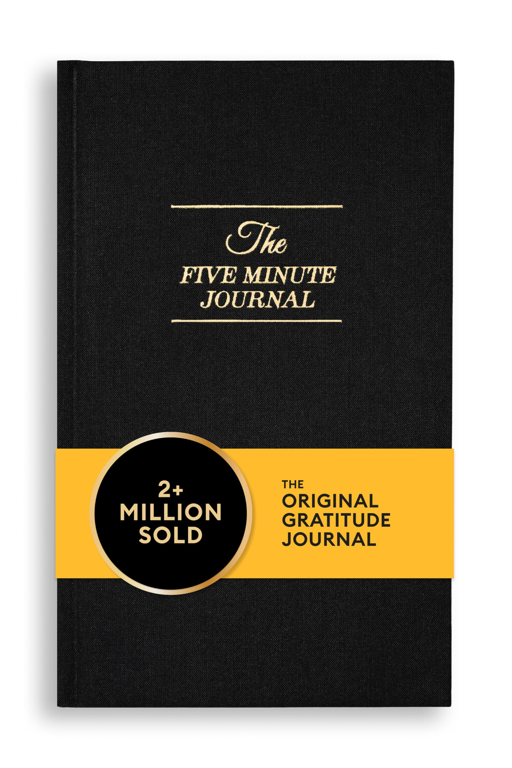 Intelligent Change The Five Minute Journal, Original Daily Gratitude Journal 2025, Reflection & Manifestation Journal for Mindfulness, Undated Daily Journal with Gold Foiling, Plastic-Free, Black