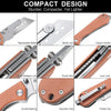 NUKNIVES U23 Kumpanter Folding Utility Knife - Versatile EDC Knife with Quick-Release Blade, Compact Foldable Pocket Utility Knives - Copper