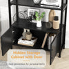 4 Tier Bookshelf, Arched Bookcase with Doors Storage, 71.5 Inches Tall Industrial Book Shelf with Sturdy Metal Frame and Quality Boards, Freestanding Display Shelving Bookshelf for Study,Black