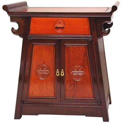 Red Lantern Ming Altar Two-Tone Cabinet