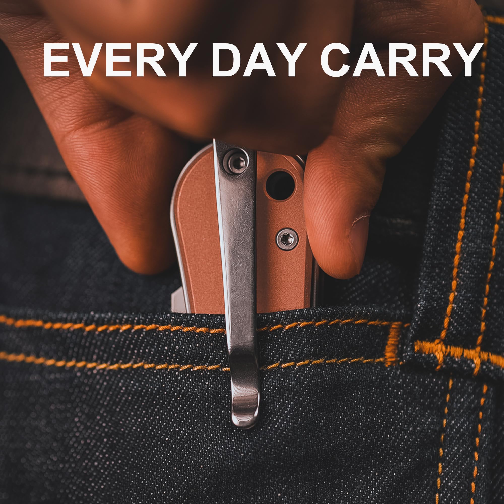 NUKNIVES U23 Kumpanter Folding Utility Knife - Versatile EDC Knife with Quick-Release Blade, Compact Foldable Pocket Utility Knives - Copper