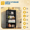 DWVO 4 Drawers Dresser, Dresser for Bedroom, Fabric Storage Tower, Chest of Drawers, Organizer Unit for Closets, Living Room, Sturdy Steel Frame, Wooden Top, Easy Pull Fabric Bins, Black Wood Grain