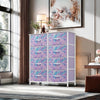 GOOBED Fabric Dresser Drawer, Tall Storage Dresser with 8 Drawers, Chest of Drawers, Storage Drawer Organizer for Closet, Living Room, Closets, Tie-dye Purple