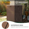 YITAHOME 76 Gallon Dual Compartment Outdoor Trash Can, Resin-Based with Layered Lid and Drip Tray, Waterproof Garbage Bin Brown