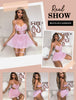 Avidlove Women's Lingerie Lace Babydoll Sleepwear Underwire Chemise Mesh Nightgown Slip Nightdress Pink XL
