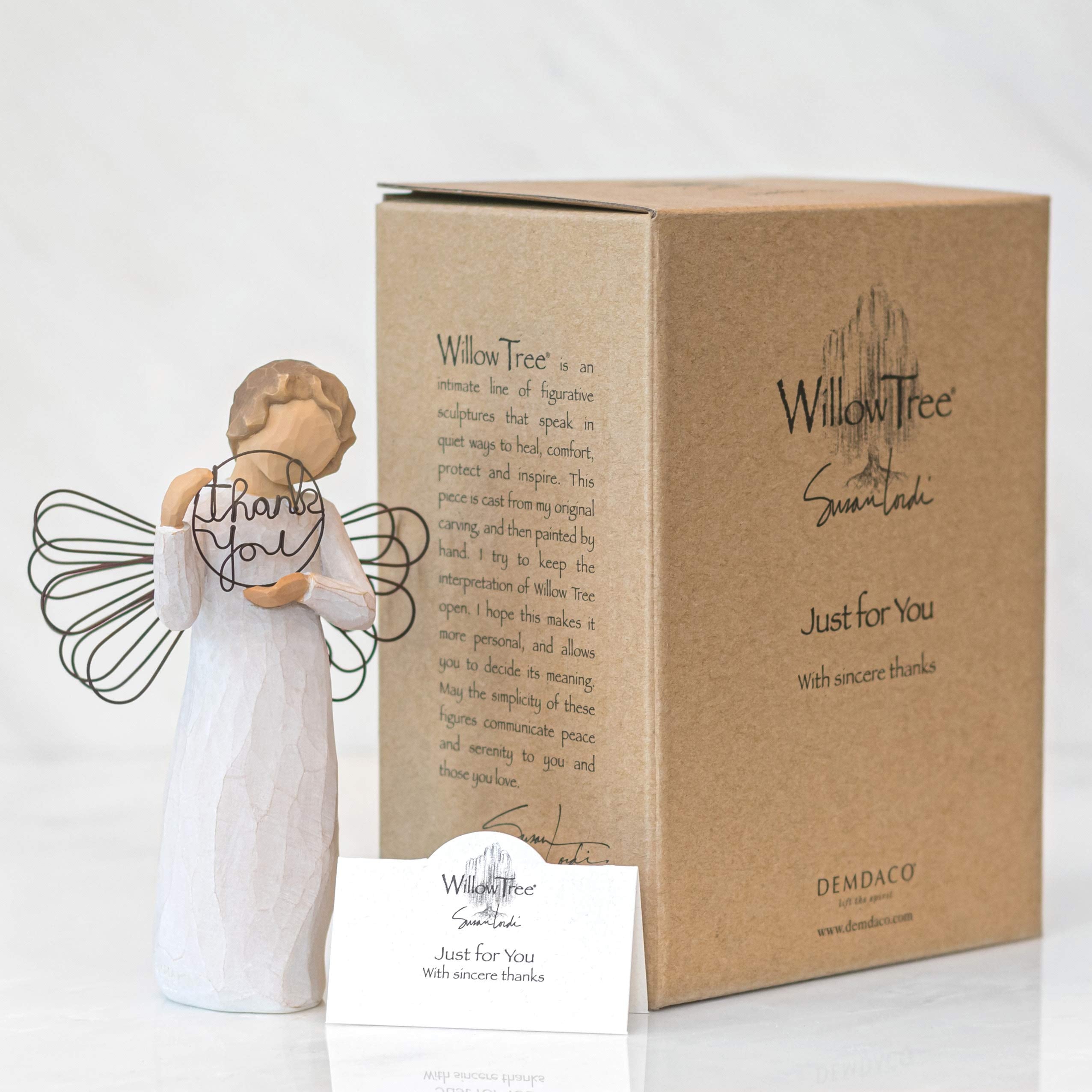 Willow Tree Just for You Angel, with Sincere Thanks, A Gift to Express Appreciation and Thankfulness for Teachers, Volunteers, Donors, Caregivers, Friends, Sculpted Hand-Painted Angel Figure