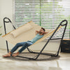 YITAHOME Hammock with Stand Included Hammock Heavy Duty Hammocks Waterproof Portable Hammock with Pillow Storage Bags 450lbs for Outdoors, Backyard, Beige