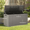 YITAHOME 80 Gallon Resin Deck Box, Weather Resistant Outdoor Storage Box, Lockable Indoor Outdoor Storage for Supplies and Essentials, Taupe