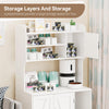 GOCAPTAIN Hidden Cat Box Enclosure with Shelf Storage, Sturdy Wood Cat Washroom Furniture, White