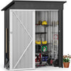 DWVO Outdoor Storage Shed, Weatherproof Tool Shed w/Locking Entry & Ventilation for Grass Cutter, Bike, Equipment, Courtyard, Garden (Dark Gray)