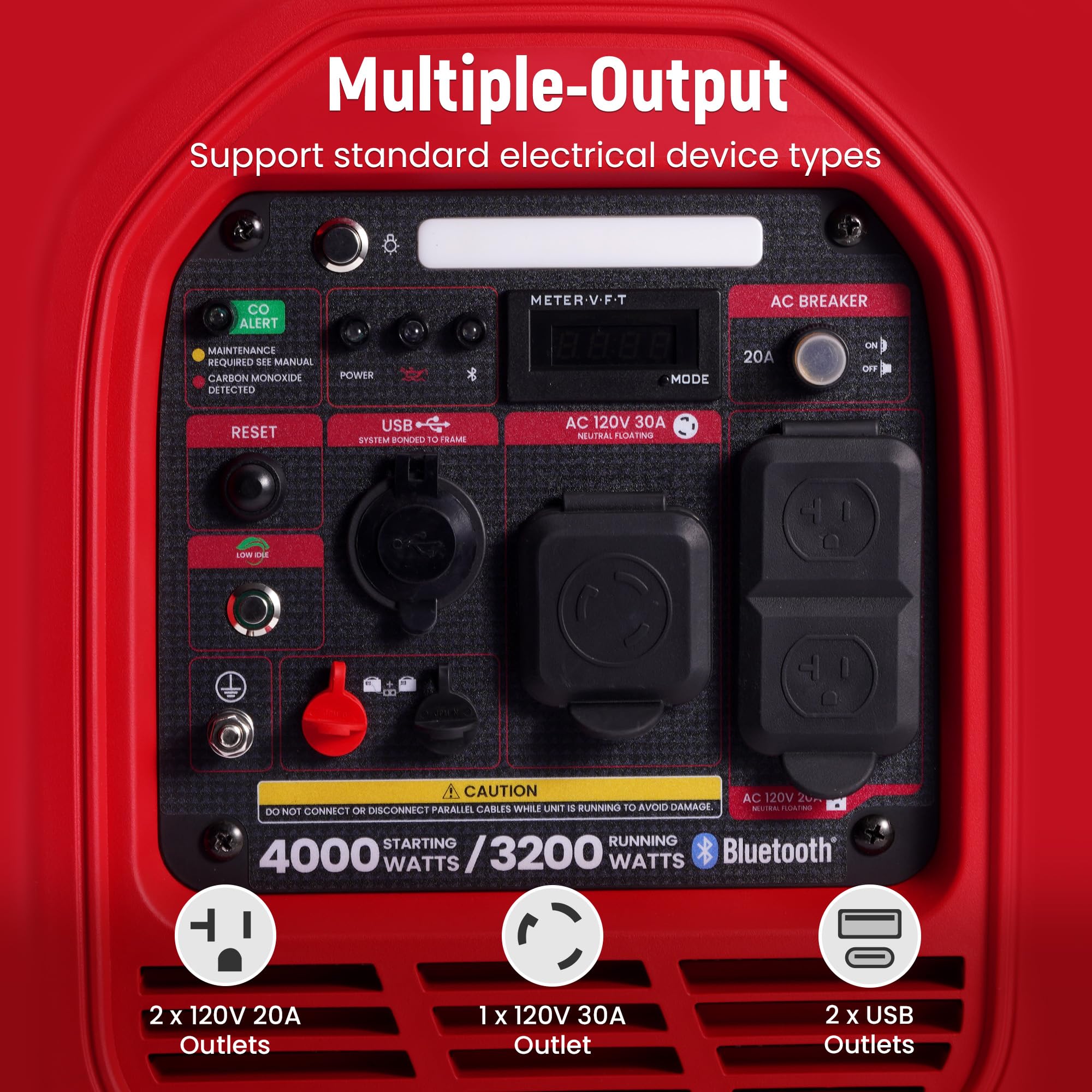 maXpeedingrods 4000 Watt Inverter Generator Portable, Bluetooth® App Remote Data Monitor, RV Ready, Gas Powered Generator with CO Alarm for Outdoor Camping, Home Backup