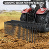 72 Inch Pine Straw Needle Rake, 3 Point Landscape Rake, Powder Coated Steel Spring Tow Behind Rakes, Tractor Attachments for Leaves Straw Grass Attach to Cat 0 Cat 1, Black