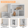 IDEALHOUSE Villa Litter Box Enclosure With Platform, Double Layer Hidden Furniture, Indoor Modern Cat Washroom, House With Ladder, 33.5