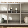 GarveeHome 8 Cube Storage Organizer Bookshelf, 3 Tier Metal Horizontal Bookcase, 62 Inch Console Bookshelf, Industrial Storage Bookcase for Entryway, Long Low Bookshelf for Living Room-Grey