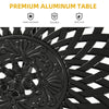 DWVO Outdoor Cast Aluminum Round Side Table, Patio Bistro Table with Adjustable Foot Pads for Backyard Garden Porch Balcony, Black