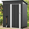 DWVO Metal Outdoor Storage Shed 5x3ft, Lockable Tool Sheds Storage with Air Vent for Garden, Patio, Lawn to Store Garbage Can, Lawnmower, Dark Gray