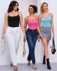 Avidlove Body Suits for Womens Lace Trim Bodysuit Tank Tops Square Neck Summer Sleeveless Light Blue