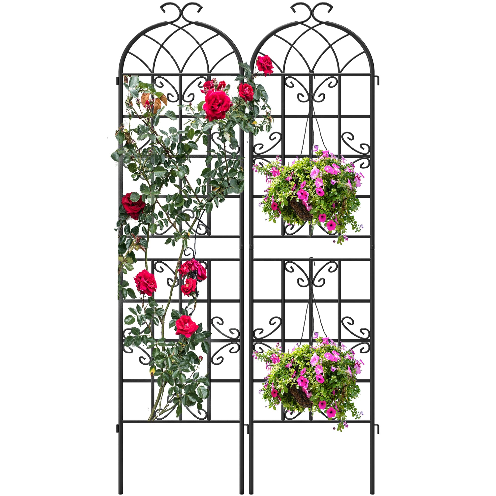 YITAHOME Garden Trellis Garden Fencing for Climbing Plants 2 Pack Decorative Plant Trellis Vegetables and Flower Trellis for Outdoor Patio-19.7×86.6 inches