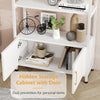 GarveeHome Arched Bookshelf, Modern Bookcase with Doors Storage, 71.5