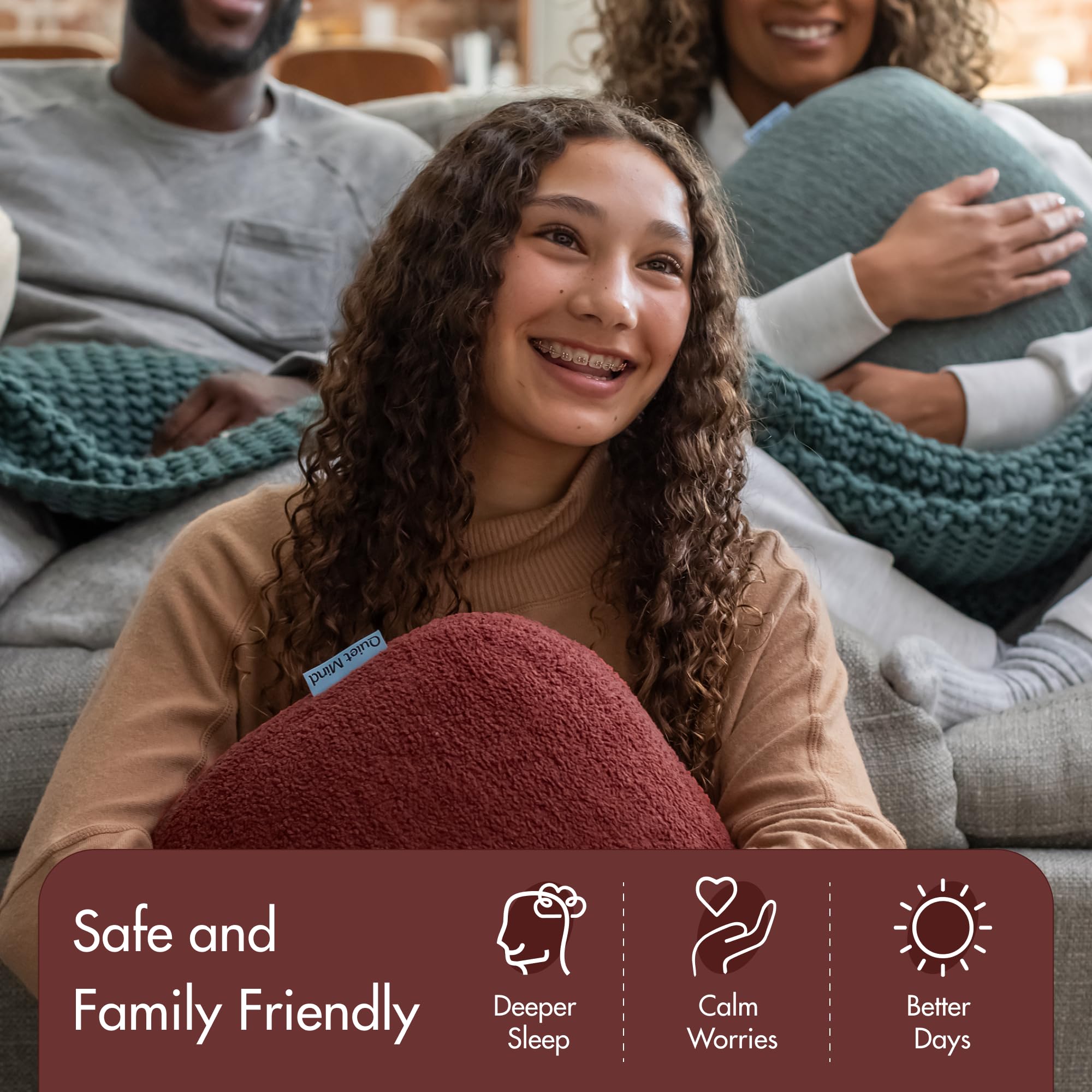 Quiet Mind Weighted Pillow for Adults 6 Lbs - Get Better Sleep - Sustainably Made and Chemical Free - Machine Washable (Small, Chili Oil)