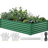 YITAHOME 8x4x1.5ft Large Raised Garden Bed Kit, Galvanized Metal Planter Box with Gloves, Ground Nails & Safety Rubber, Outdoor Above Ground Planters for Plants Vegetables Flowers, Green