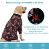 LovinPet Pet Pajamas for Large Dogs - Floral Navy and Coral Print Dog Jammies, Lightweight Stretchy Knit Big Dog Pullover, Large Dog Onesie, Pet PJ's/XXL