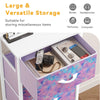 DWVO Dresser with 4 Drawers - Storage Tower Unit, Dresser for Bedroom, Living Room, Closets - Sturdy Steel Frame, Wooden Top & Easy Pull Fabric Bins, Purple