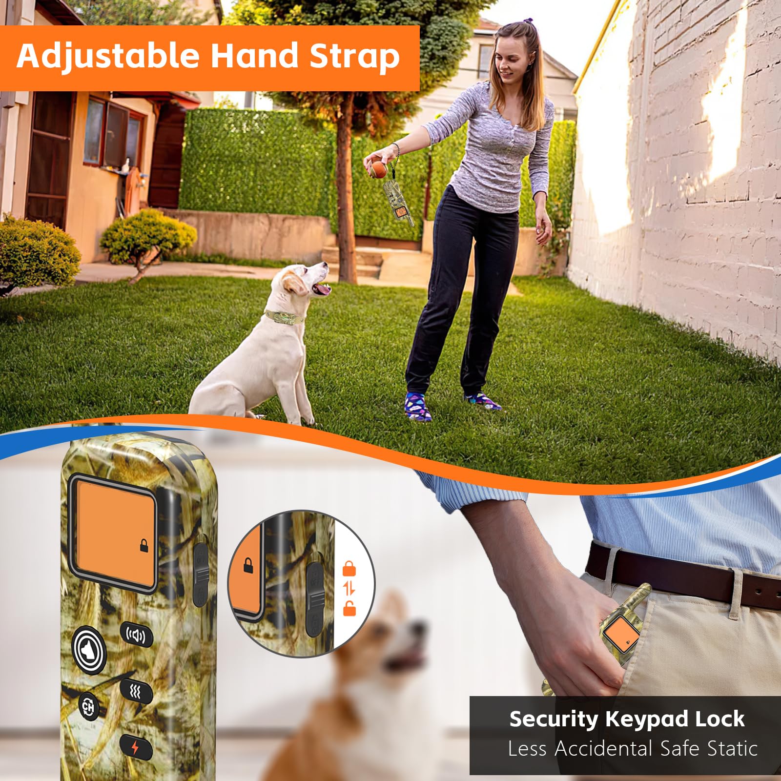 Htcuto Wireless Dog Fence System for 2 Dogs Electric Fences for Dogs Training Collar with Remote 856 Acre Shock Collar for Dogs Ultrasonic Trainer Waterproof Outdoor Safe Pet System with 2 Collars