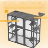 60'' Catio Outdoor Cat Enclosure Large Cat House for Mulitiple Cats Walk in Kitty Cage with Waterproof Roof, 6 Jumping Platform, Wooden Walk-in Cats Shelter, Grey