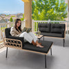 YITAHOME Patio Furniture Set, 3-Piece Outdoor Wicker Conversation Sectional L-Shaped Sofa with 4 Seater for Backyard, Porch, Boho Detachable Lounger with Cushions and Coffee Table - Black