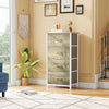 DWVO Dresser with 4 Drawers - Fabric Storage Tower, Organizer Unit for Bedroom, Hallway, Hallway, Closets - Sturdy Steel Frame, Wooden Top & Easy Pull Fabric Bins