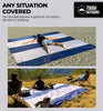Tough Outdoors Extra Large Beach Blanket Waterproof Sandproof Oversized - 11'x10' Sand Free Beach Mat for 9 Adults - Hiking, Outdoor & Beach - Navy Blue & White