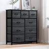 DWVO Dresser with 9 Drawers - Fabric Storage Tower, Organizer Unit for Living Room, Hallway, Closets - Sturdy Steel Frame, Wooden Top & Easy Pull Fabric Bins (Charcoal Black)